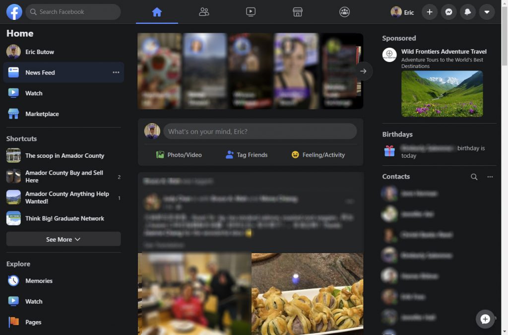 The new Facebook interface finally has Dark Mode